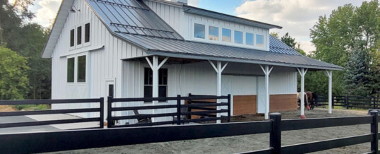 Build White Horse Barns in Farmhouse Design